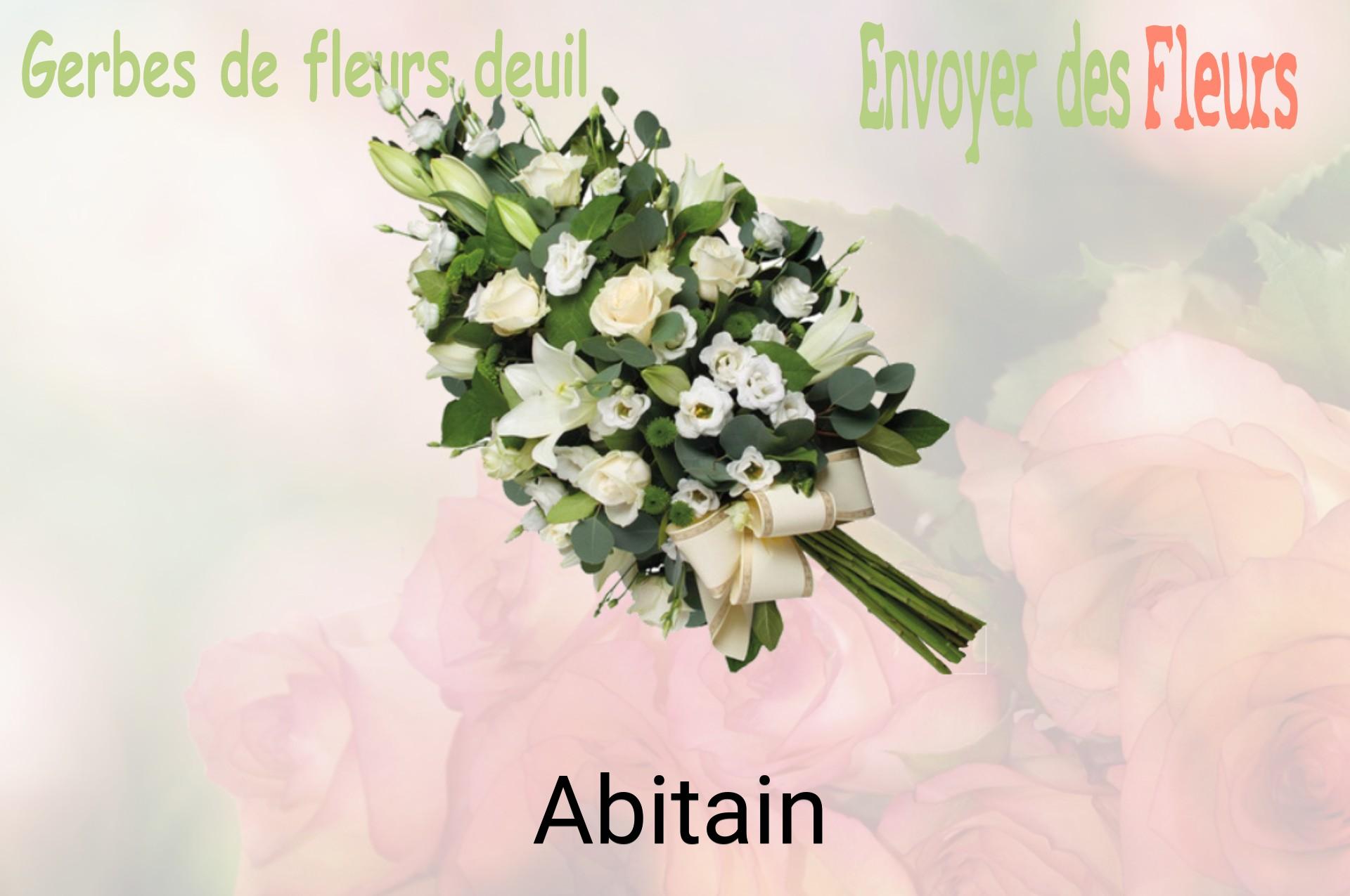 Gerbe de fleurs de deuil livrée à Abitain